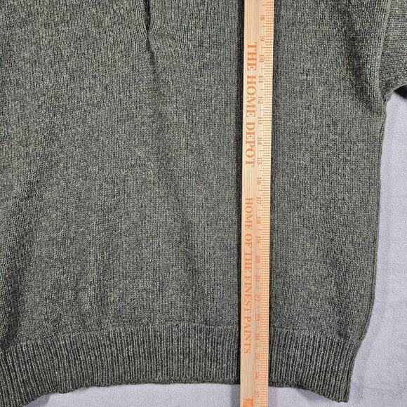 Vintage Cabelas Sweater Mens L XCR Wool Pullover Green Elbow Patch Lined Hunting - Picture 10 of 11